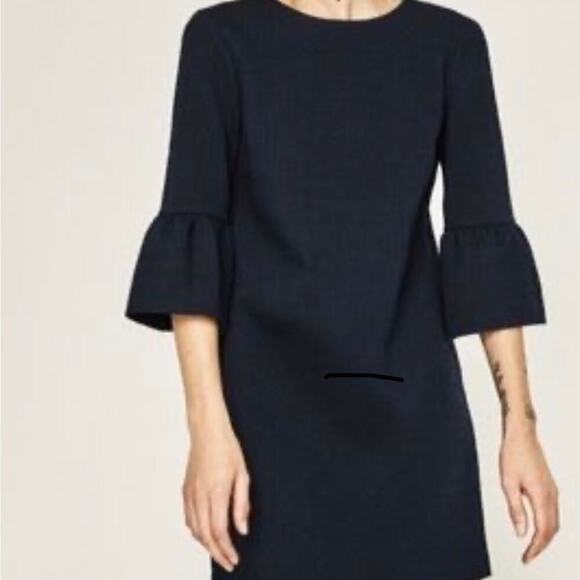 NWT Zara Bell Sleeve Shift Dress - Picture 1 of 7